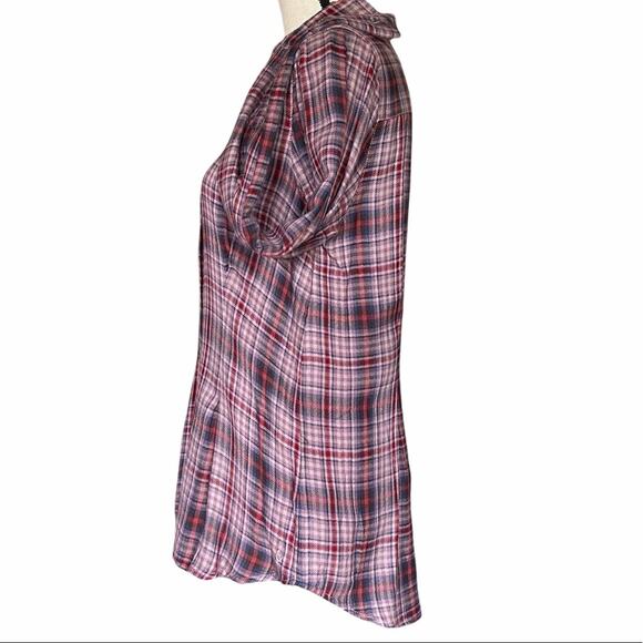 Treasure & Bond Flannel Plaid Boyfriend Style Button Down Women's Size Small - Picture 3 of 9